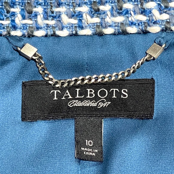 Talbots Navy and White Textured Blazer - Picture 7 of 8
